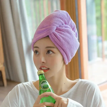 Quick-Dry Coral Velvet Hair Towel Turban – Super Absorbent Soft Hair Wrap for Women