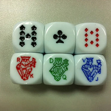 10 Pcs Poker Dice Puzzle Game 6 Sided Dice Game Accessory 16mm
