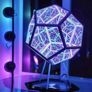 Creative Cool LED Night Light Infinite Dodecahedron Color Body Art Lamp USB Living Room Bedroom Decoration Atmosphere Table Lamp