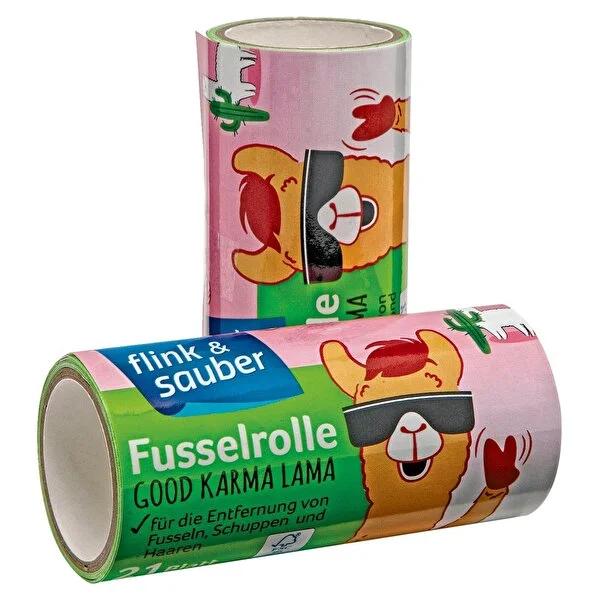 Flink & Sauber Lint Roller Refill - 2x21 Sheets - Effectively Removes Pet Hair, Clothing Lint, & Furniture Debris