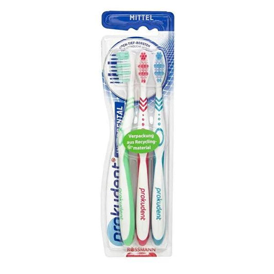 Prokudent Manual Toothbrush Medium Bristle Toothbrush Set of 3 - Oral Hygiene Products