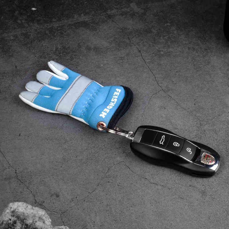 FEISHDEKâ„¢ Vintage Handcrafted Leather Motorcycle Glove Keychain