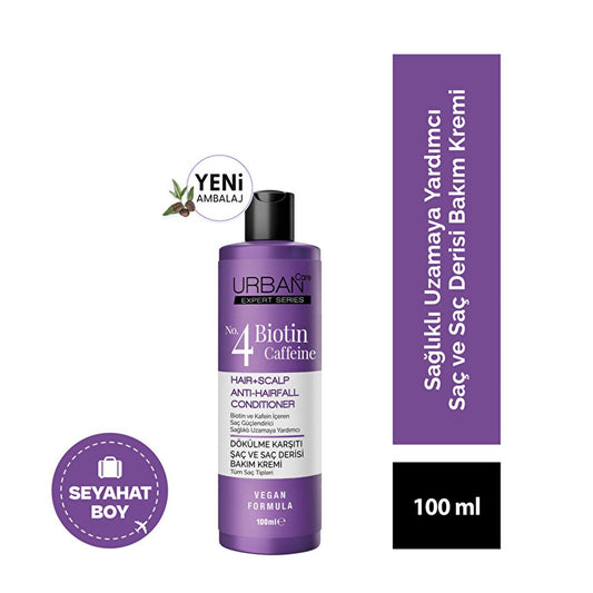 Urban Care Expert Biotin & Caffeine Hair Cream 3.38 fl oz - Anti-Hair Loss, Vegan Hair Growth Serum for Thinning Hair