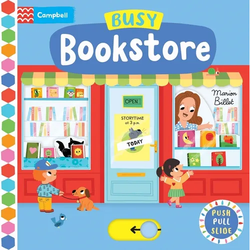 Busy Bookstore: Push, Pull, Slide - Board Book