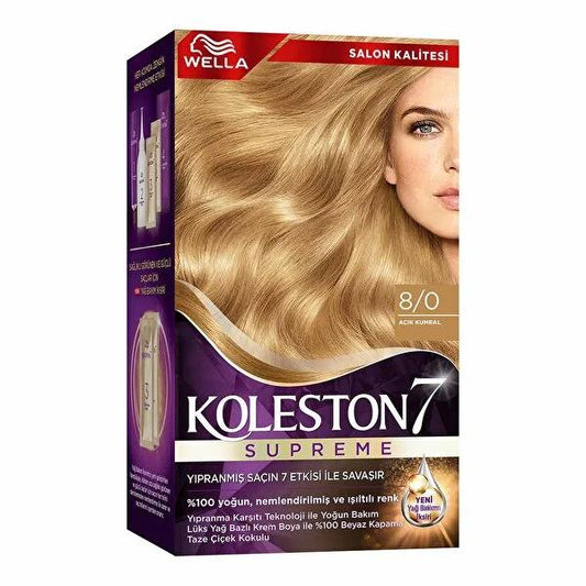 Wella Koleston Supreme Hair Dye 8/0 Açık Kumral - Luxurious Long-Lasting Hair Color Kit