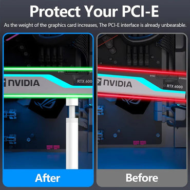 Adjustable GPU Support Bracket 27–120mm (1.06–4.72 in) White Aluminum Graphics Card Anti-Sag Holder