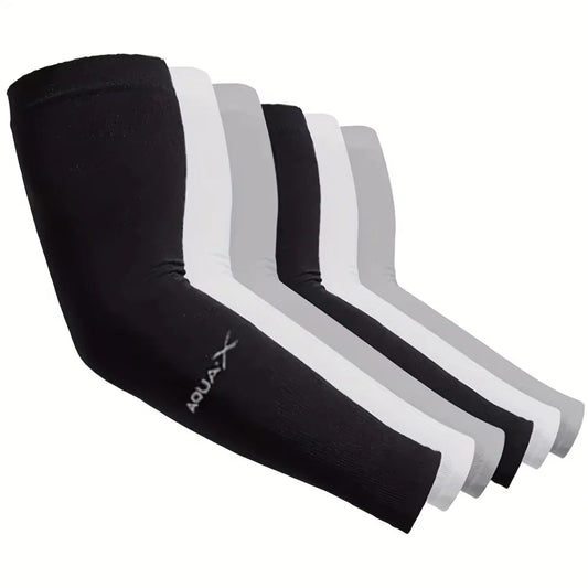 3-Pack Ice Silk Cooling Arm Sleeves — UV Sun Protection for Men & Women, Cycling & Outdoor Sports