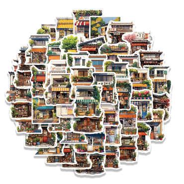 10/30/55pcs Japan Style Retro Beautiful Convenience Store Aesthetic Stickers Skateboard Laptop Suitcase Decoration Sticker Toys