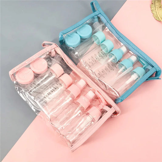 10-Pack Travel Mini Cosmetic Face Cream Bottles 80ml (2.7 fl oz) Clear Plastic Empty Makeup Containers