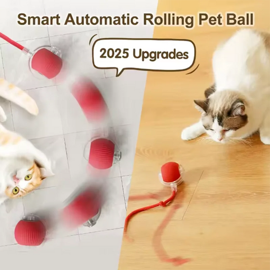 Interactive Smart Cat Toy Ball - USB Rechargeable Automatic Rolling Pet Toy with Obstacle Avoidance & Long Battery Life
