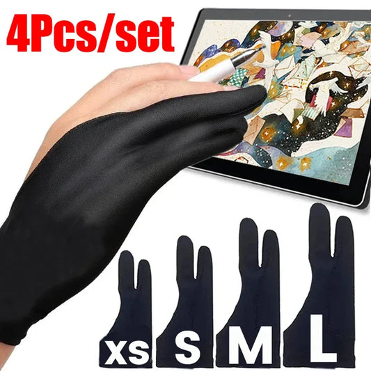 Two-Finger Artist Drawing Glove – Anti-Friction Palm Rejection for Graphics Tablets, iPad & Stylus