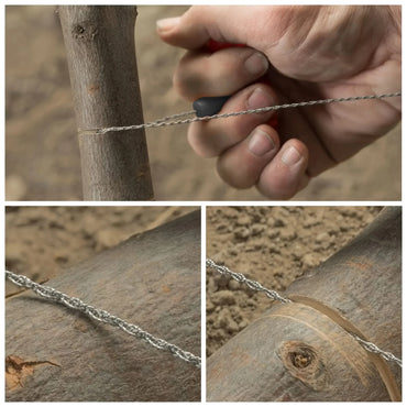 Portable Stainless Steel Wire Saw with Finger Handles for Camping, Hiking & Survival