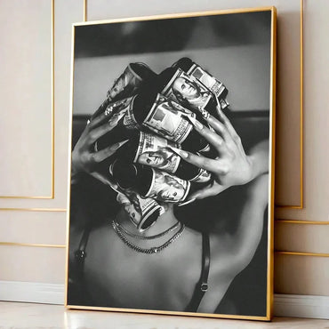 Fashion wall art canvas poster print black and white simple art trendy painting suitable for dorm, modern home decoration