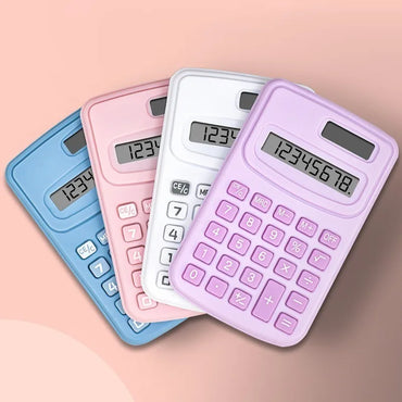 Mini Solid Color Pocket Calculator — Portable 4.0 x 2.5 in (100 x 63 mm) for Office, School & Teaching