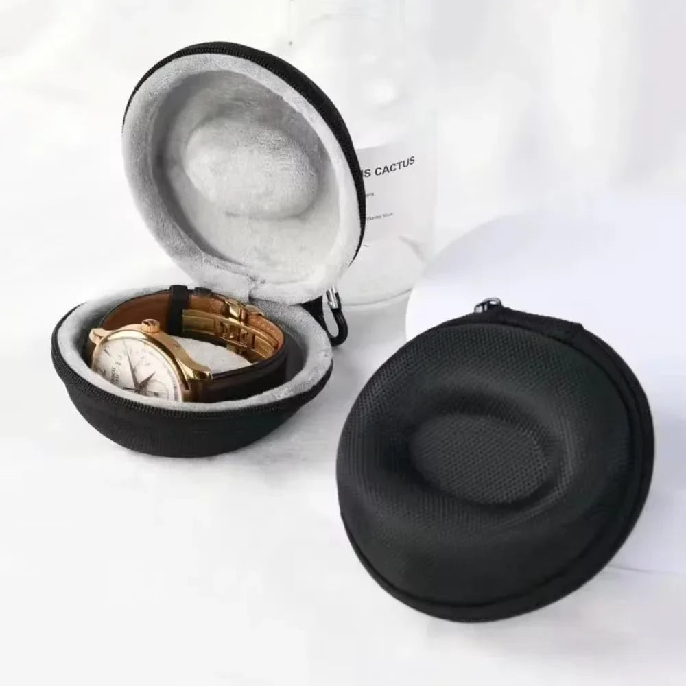 Portable EVA Single Watch Travel Case – Waterproof Zippered Watch Storage Organizer for Smartwatches