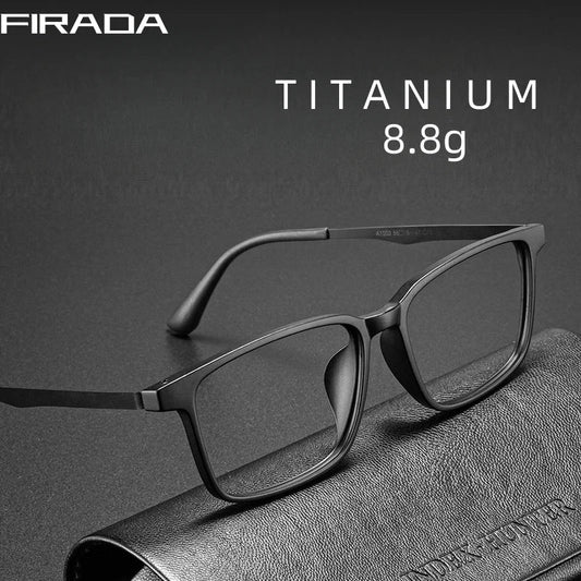 FIRADA Retro Titanium Square Glasses – Comfortable Men’s Eyewear