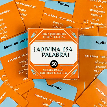 Spanish Mini Card Game Name That Word - 50 Cards for Family, Party & Camping