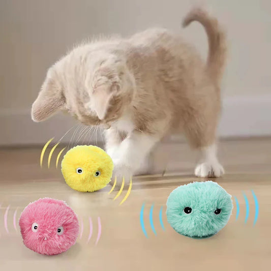 Interactive Touch-Activated Plush Sound Ball Cat Toy for Kittens & Cats — Electronic Catnip Squeak Toy