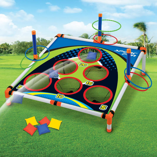 Portable Cornhole Toss Board Set – Easy Assemble Outdoor Yard Game for Kids & Adults 27.9 x 27.9 x 18.3 in (71 x 71 x 46.5 cm)