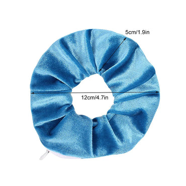 Hidden Pocket Scrunchie Hair Tie with Zipper - Secret Safe for Keys, Cash & Jewelry, Travel & Festival Accessory