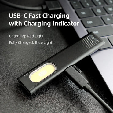 USB-C Rechargeable LED Keychain Flashlight 800 lm Mini Magnetic Waterproof Pocket Torch Work Light