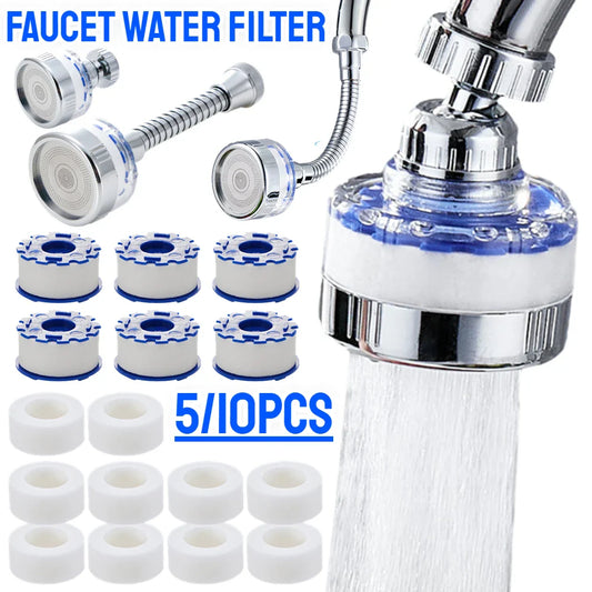 360° Rotating Faucet Water Filter Aerator Extender – Pressurized Kitchen & Bathroom Tap Purifier, Splash-Proof