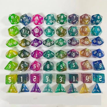 7-Piece Acrylic Polyhedral Dice Set for DnD & Tabletop RPG — d4 d6 d8 d10 d10 d12 d20