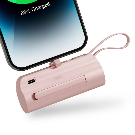Mini 4500mAh Portable Power Bank - Dual USB-C Ports & 10W Wireless Charger for iPhone & Android