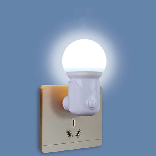 2-Color Dimmable LED Night Light EU/US Plug - Eye-Protection Bedside Lamp for Nursery, Bedroom & Living Room