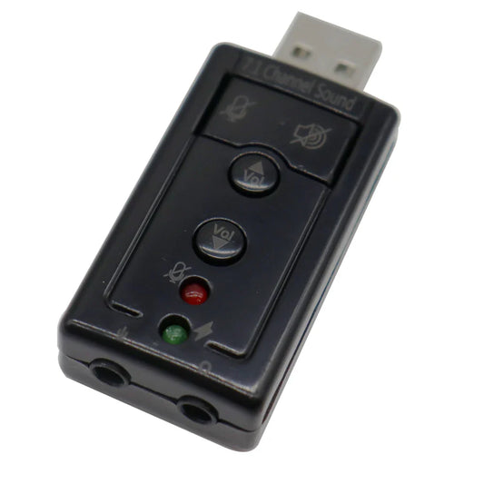 7.1 USB 2.0 External Sound Card Adapter Mini USB Audio Adapter for PC and Laptop Plug-and-Play Virtual 7.1 Stereo