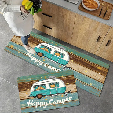 VIKAMA Vintage Wood Grain Car Flannel Rug Bedroom, Living Room, Entryway Doormat Soft and Comfortable Home Decor Rug