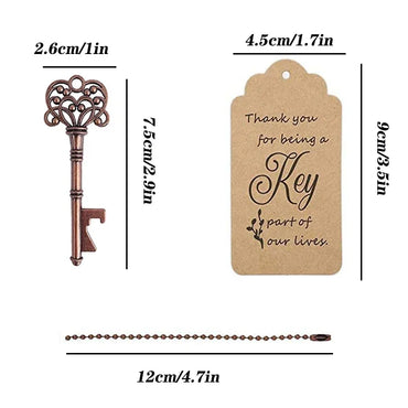 50Pcs Crown Key Bottle Opener Beer Wine Opener Wedding Favors Gifts for Guests Rustic Home Party Decoration Gift