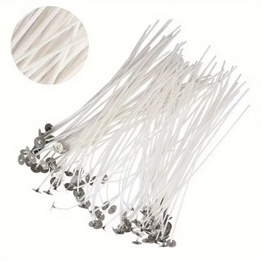 30-Pack Waxed Cotton Core Candle Wicks - Smokeless DIY Candle Wicks for Candle Making
