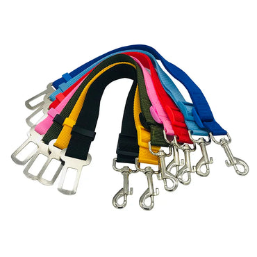 Adjustable Dog Car Seat Belt Tether 17-29 in (43-74 cm) Nylon Seatbelt Leash with Quick-Release Breakaway Clip