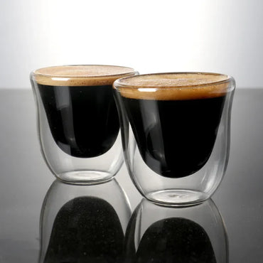 Double Wall Borosilicate Glass Cups – Heat-Resistant Clear Tea, Coffee & Whisky Cups (80ml/2.7oz, 240ml/8.1oz, 300ml/10.1oz) – 1/2/4-Pack
