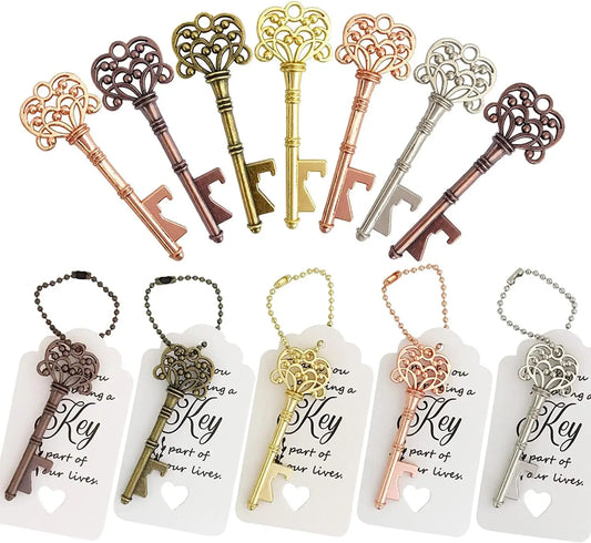50Pcs Crown Key Bottle Opener Beer Wine Opener Wedding Favors Gifts for Guests Rustic Home Party Decoration Gift