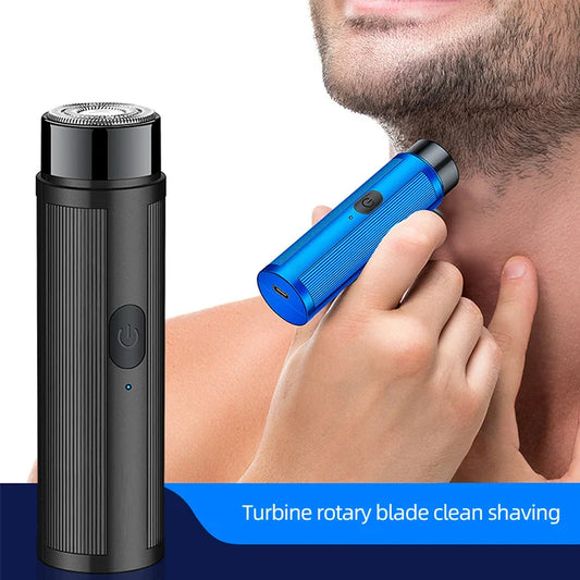 Mini Rechargeable Electric Shaver – Portable Facial & Body Razor for Women & Men, Rotary Detachable Washable Head, LED Display