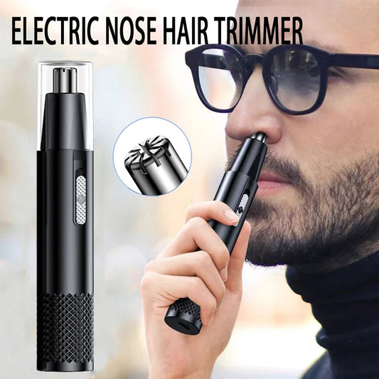 USB Rechargeable Nose Hair Trimmer - Portable Electric Mini Groomer with Stainless Steel Washable Head