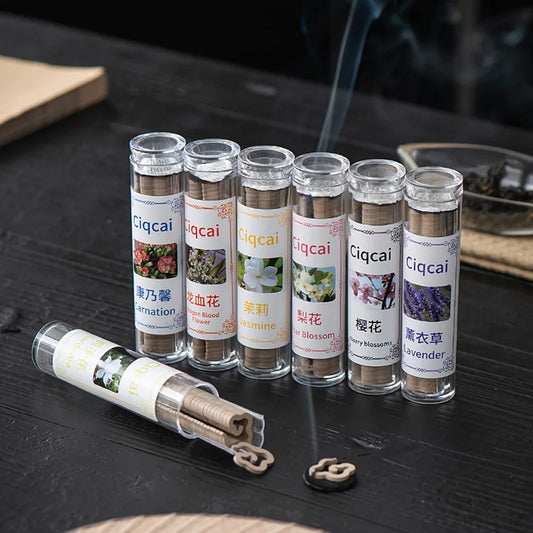 Shaped Mini Incense 42-Pack Tube, Jasmine Lavender Sandalwood Aromatherapy for Yoga & Meditation