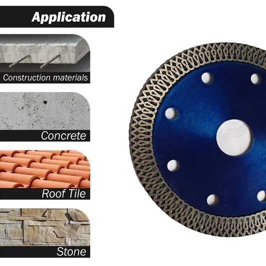 Turbo Diamond Saw Blade 105/115/125 mm (4-1/8, 4-1/2, 5 in) for Granite Marble Porcelain Tile - Angle Grinder Cutting Disc