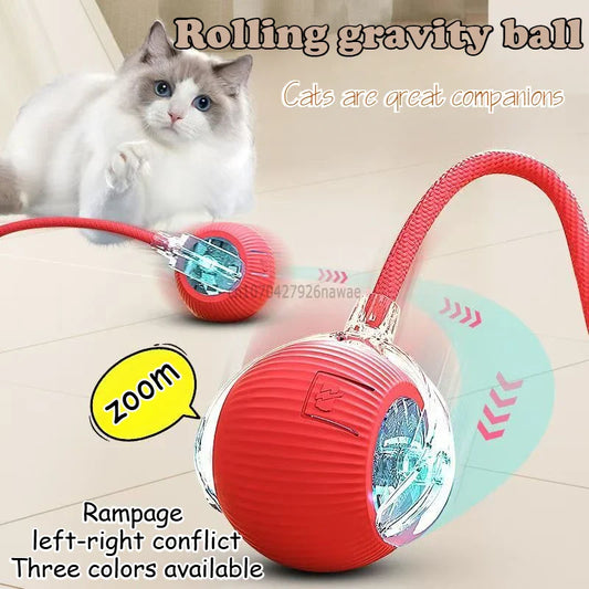 Automatic Rolling Ball Cat Toy – USB-C Rechargeable Interactive Silicone Magic Ball, Prey-Simulating Training Toy for Cats