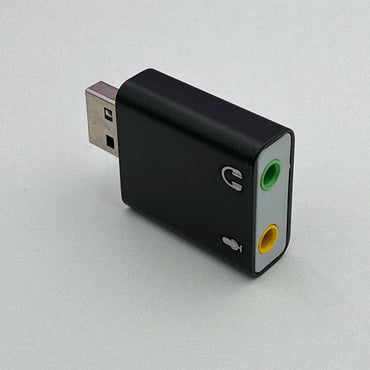 USB External Sound Card Adapter – 3.5mm Headset & Mic Audio Interface, USB 2.0 Plug & Play for PC & Mac