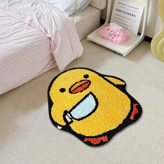 VIKAMA Cartoon Duck Carpet Bathroom Non-Slip Absorbency Foot Pad Bedroom Bed Soft Comfortable Foot Pad Home Decoration