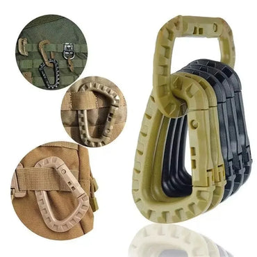 Tactical Carabiner D-Ring Clips for Backpack & Keychain - 1-10 Pack