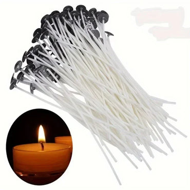 Smokeless Soy-Waxed Cotton Candle Wicks for DIY Candle Making – 30 or 100 Pack (10 cm / 3.94 in)