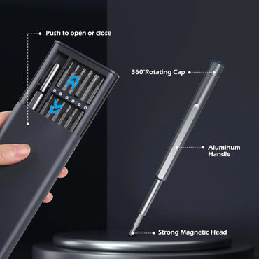 25-in-1 Precision Magnetic Screwdriver Kit - S2 Bits for iPhone, PC, Laptop, Watch, Camera, Glasses