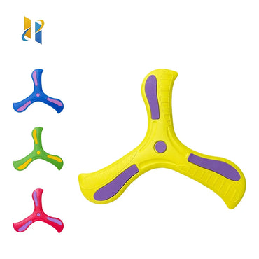 Soft Foam Boomerang Flying Disc for Kids & Adults - 9 x 9 in (23 x 23 cm) Three-Leaf Outdoor Throwing Toy, Unisex