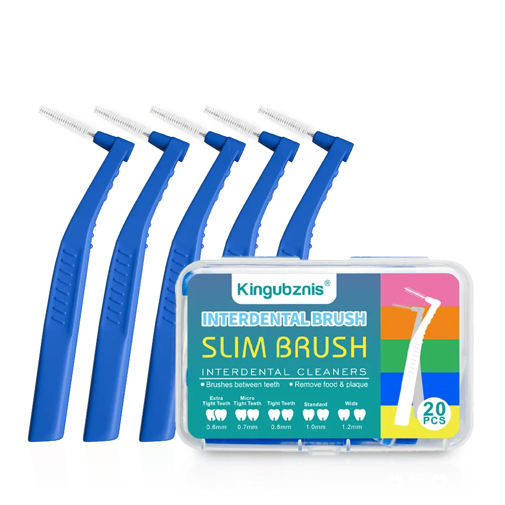 Kingubznis 20pcs Interdental Brush For Dental Orthodontics Clean Between Teeth Cleaning Tools Soft Mini Brush With Dust Cover