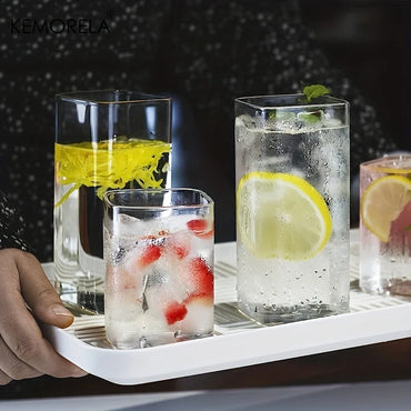 4pcs Drinking Glasses Cups 15oz/19oz Thin Highball Glasses Clear Tall Glass Cups For Water Juice Beer Drinks And Cocktail
