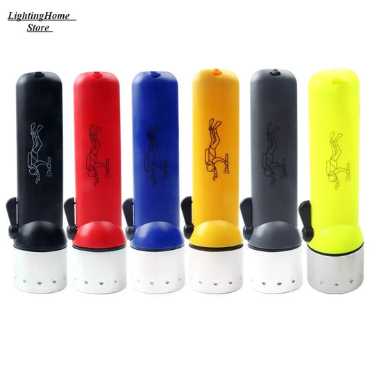 Led Underwater Flashlight Ip68 Waterproof 5Th Battery Aa*4 Portable Special Plastic Professional Diving Light Flashlight